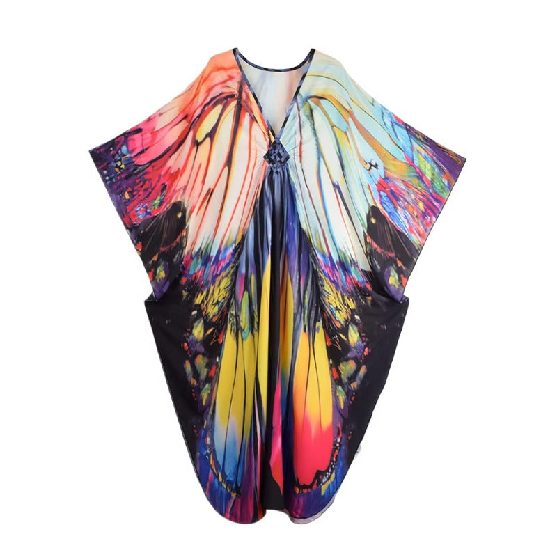 XITAO Contrast Color Print Dress Side Slit Loose Casual Temperament Pullover Loose Casual Slimming Summer Woman Dress GJ1167