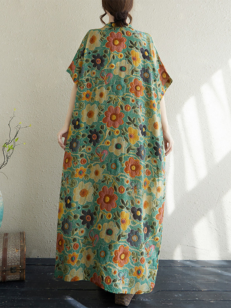 XITAO Print Casual V-neck Dress Loose Fitting A-line Slimming Half Sleeve Sweet Goddess Fan Summer Female Dress ZMY1109