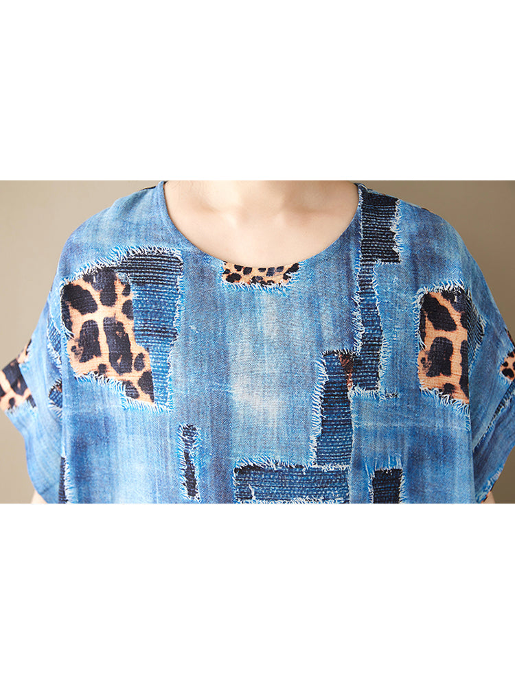 XITAO Print O-neck Short Sleeve Dress A-line Pullover Casual Loose Fitting Comfortable Summer Female Dress ZMY1120