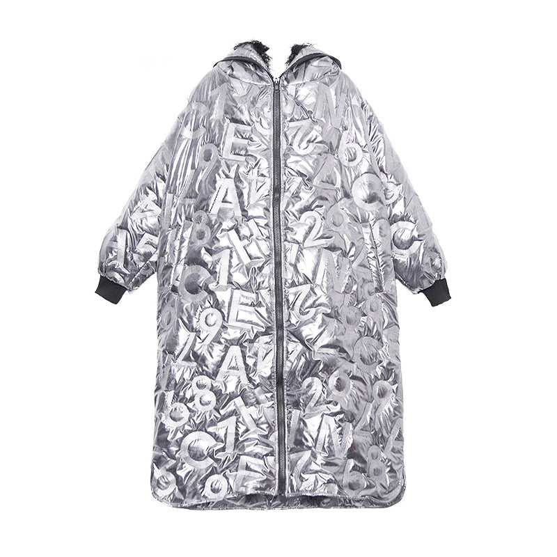 XITAO Personality Winter Coat Women Letter Pattern Streetwear Parka Tide Brand Loose Women Clothes New DMY1754