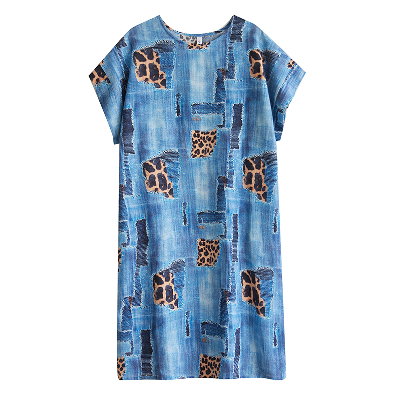XITAO Print O-neck Short Sleeve Dress A-line Pullover Casual Loose Fitting Comfortable Summer Female Dress ZMY1120