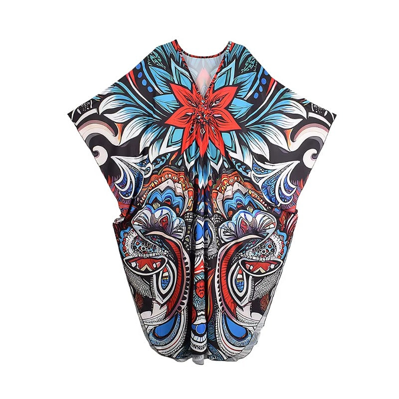 XITAO Flower Print Female Dress Full Sleeve Loose Casual Ankle-length Pullover Personality Slimming Summer Woman Dress GJ1159