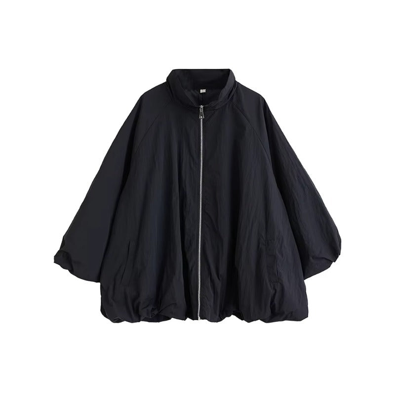 XITAO Solid Color Zipper Loose Jackets Stand Collar Full Sleeve All-match Pocket New Arrival Temperament Woman Jackets ZMY1405