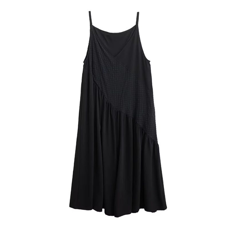 XITAO Irregular Patchwork Solid Color Jumpsuits Suspenders Casual Slimming Sleeveless V-neck Loose Summer Woman Jumpsuits ZMY1403
