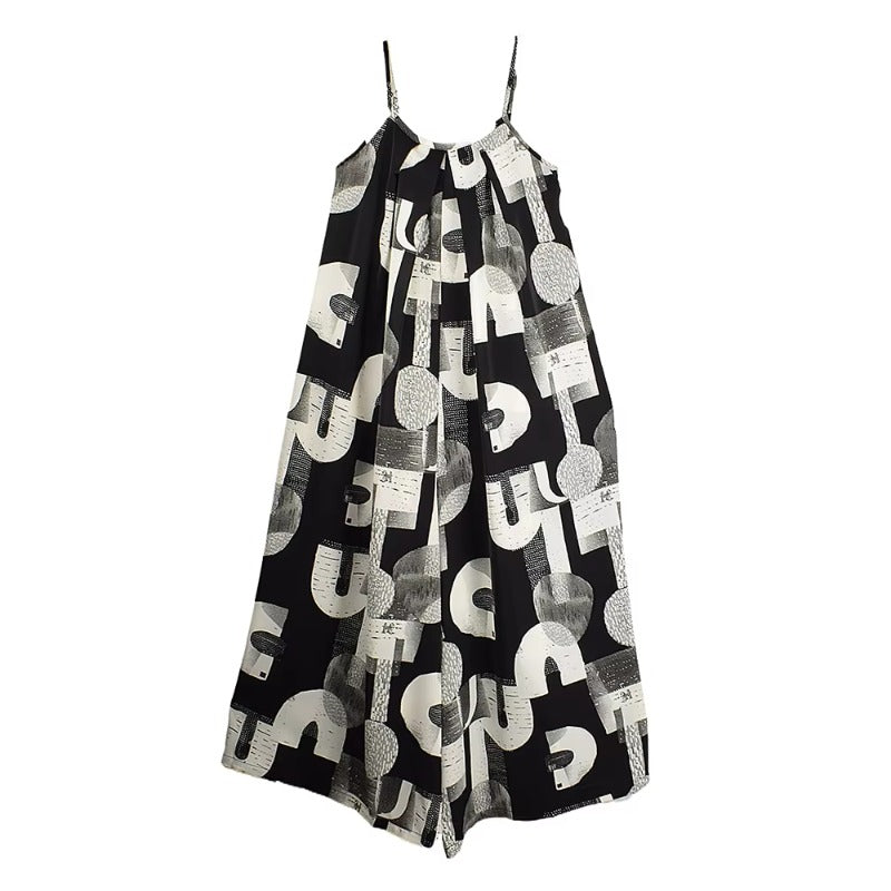 XITAO Letter Sleeveless Print Jumpsuits Spaghetti Strap Personality Loose Casual Slim Summer Woman Wide Leg Jumpsuits ZMY1294