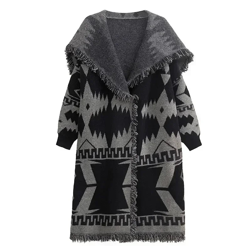 XITAO Loose Knitting Sweaters Full Sleeve Turn Down Collar Cardigan Fashion Tassel Casual Autumn Women New Sweaters GJ1104