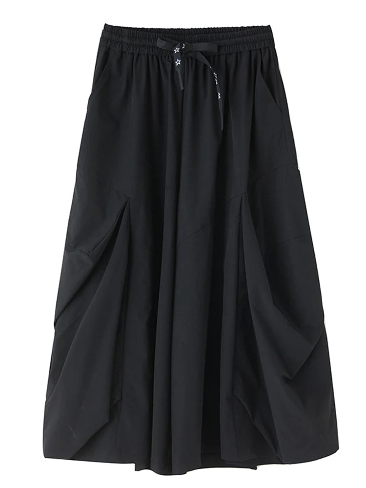 XITAO Solid Color Drawstring Loose Pants Casual Slimming All-match Simple New Arrival Summer Woman Wide Leg Pants ZMY1364