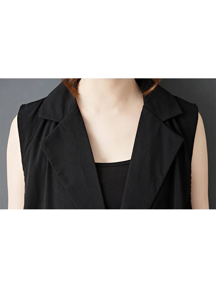 XITAO Gauze Patchwork Sequin Dress Sleeveless V-neck Loose Casual Single Breasted Solid Color Mesh Summer Woman Dress ZMY1320