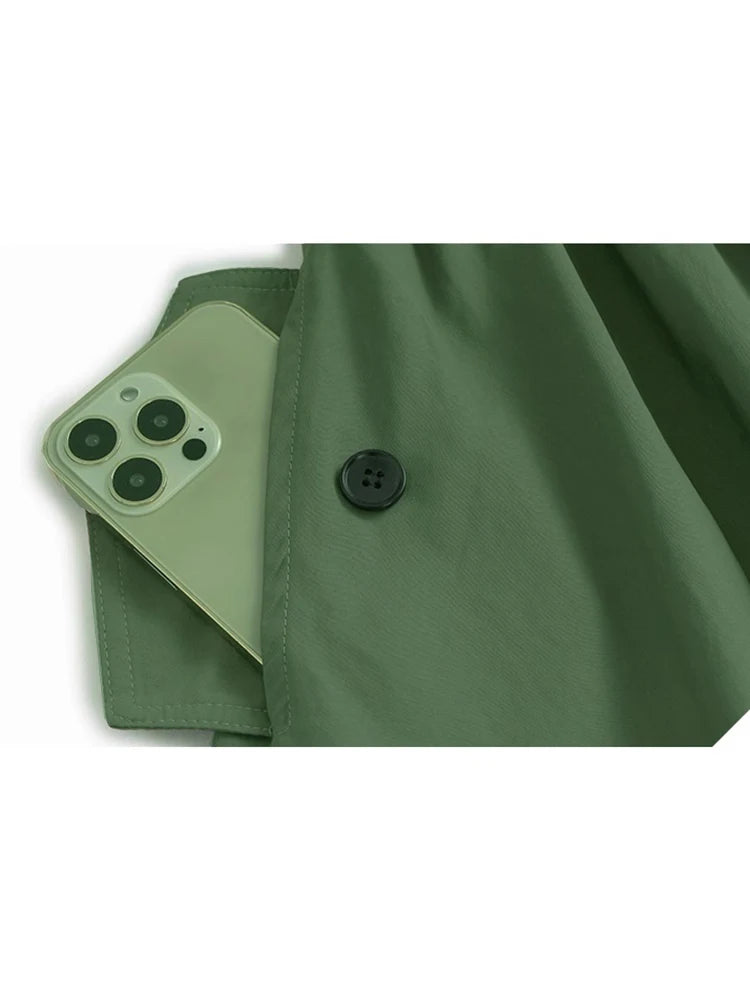 XITAO Pocket Pleated Drawstring Skirts Solid Color Button A-line Loose Casual Personality Slimming Summer Woman Skirts ZMY1301