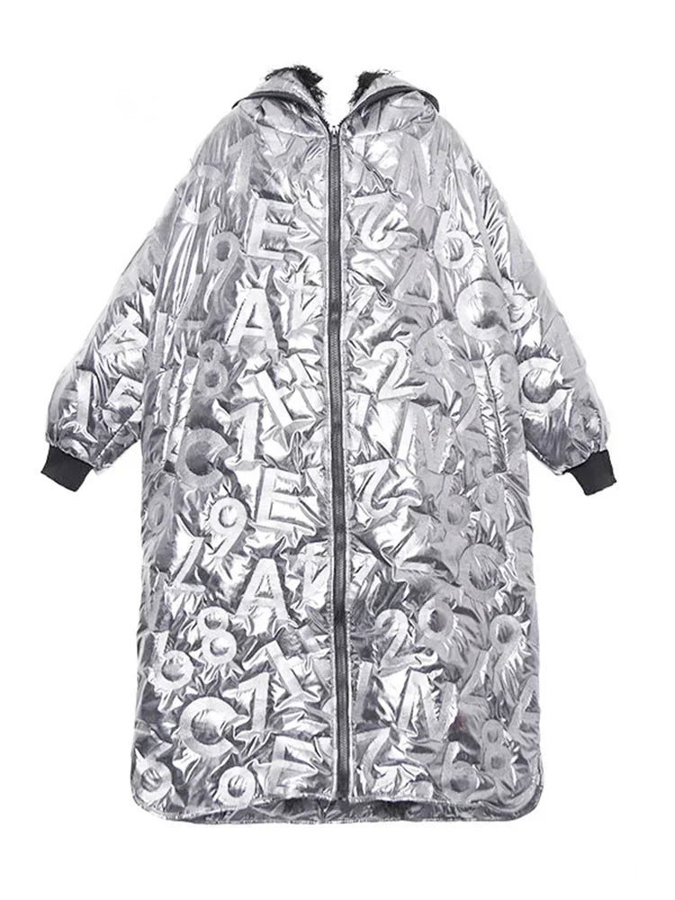 XITAO Personality Winter Coat Women Letter Pattern Streetwear Parka Tide Brand Loose Women Clothes New DMY1754