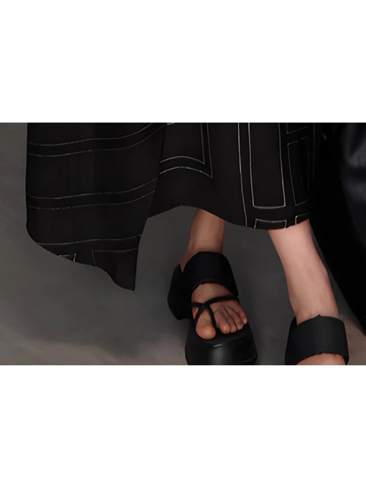 XITAO Loose Patchwork Strap Dress Fashion Match Women A-line Casual Contrast Color Sleeveless Simple Summer Dress HQQ2505