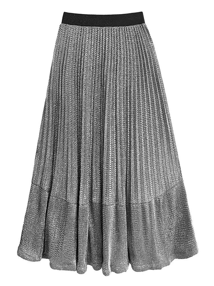 XITAO Ruffles Elastic Waist A-line Skirt Casual Solid Color Vintage Hong Kong New Simple Fashion Spring Women skirt GYX1518