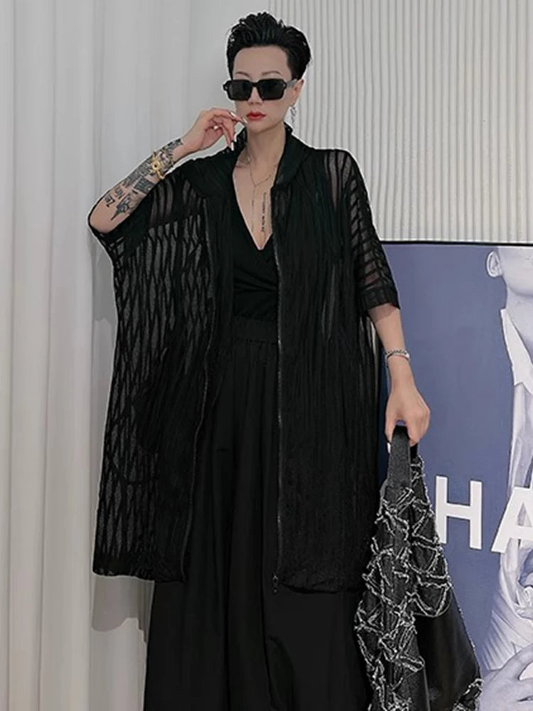 XITAO Hooded Zipper Half Sleeve Dress Casual A-line Loose Fitting Fashion Solid Color Simple New Summer Women Dress ZMY1182