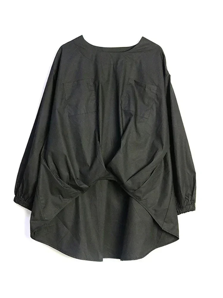 XITAO Solid Color Shirt Long Sleeve Causal Loose Turn-down Collar Fashion All-match Spring Women New Shirt HQQ1965