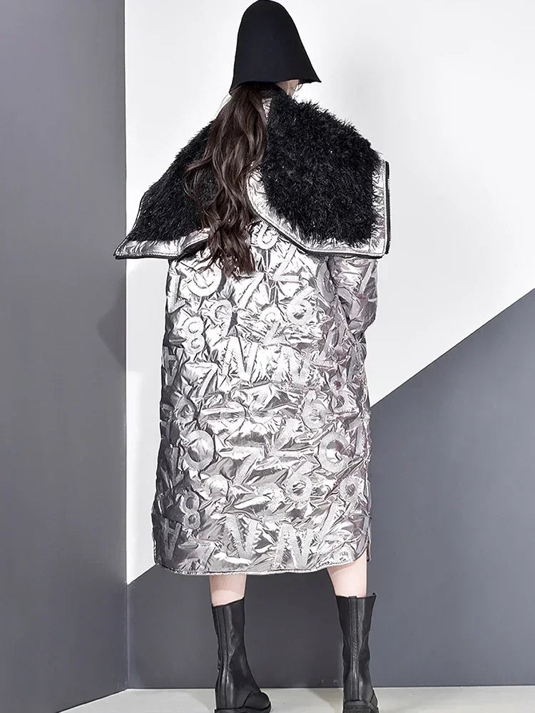 XITAO Personality Winter Coat Women Letter Pattern Streetwear Parka Tide Brand Loose Women Clothes New DMY1754