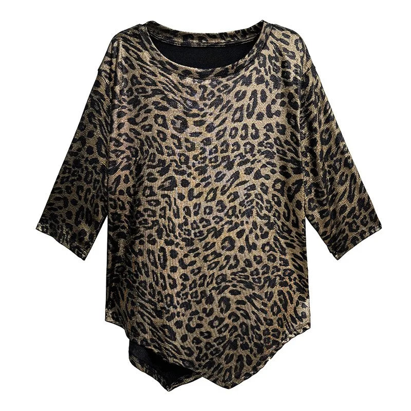 XITAO Irregular Print O-neck Half Sleeve T-shirt Casual Classic Style Personality Fashion Europe Summer Women T-shirt GYX1638