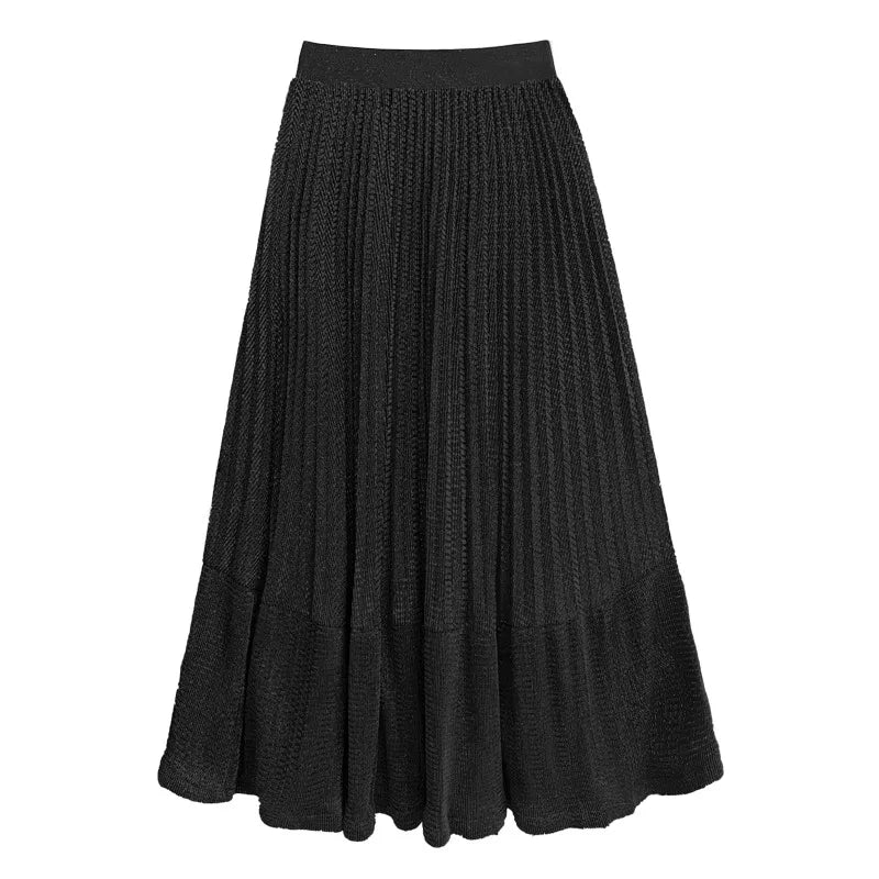 XITAO Ruffles Elastic Waist A-line Skirt Casual Solid Color Vintage Hong Kong New Simple Fashion Spring Women skirt GYX1518