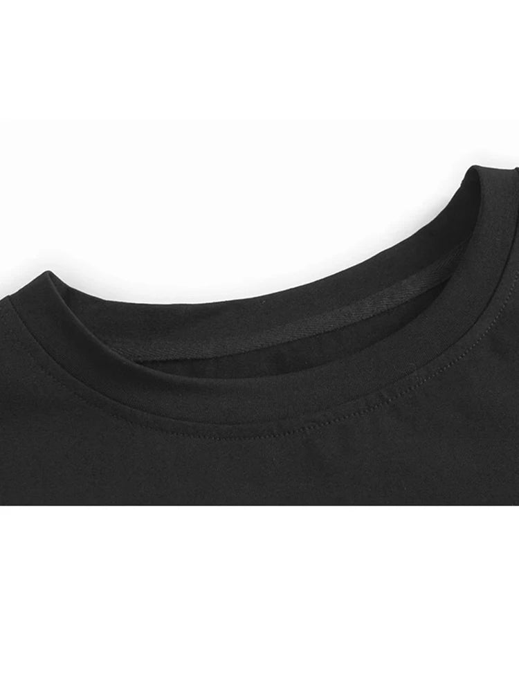 XITAO Irregular Patchwork Mesh Pocket T-shirt Casual O-neck Short Sleeve Personality Loose Fitting Summer Women T-shirt GYX1523