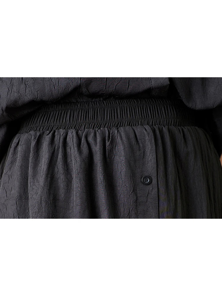 XITAO Patchwork Irregular Women Solid Color Skirt Loose New Summer Elastic Waist Fashion All Match Slim Woman Skirts ZMY1219
