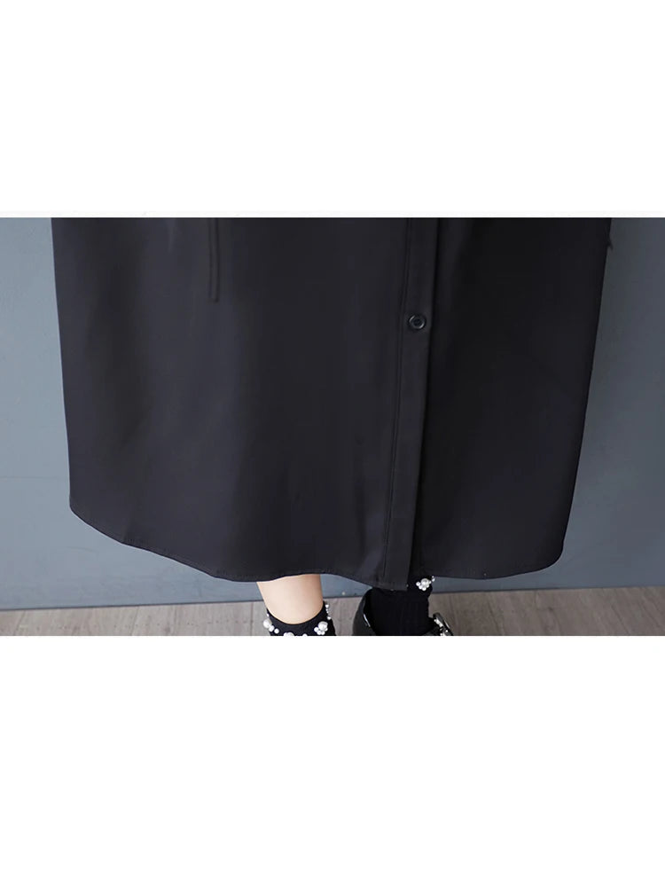 XITAO Pleated Single Breasted Pocket Dress Casual Solid Color A-line New Fashion Short Sleeve Summer Female Dress ZMY1146