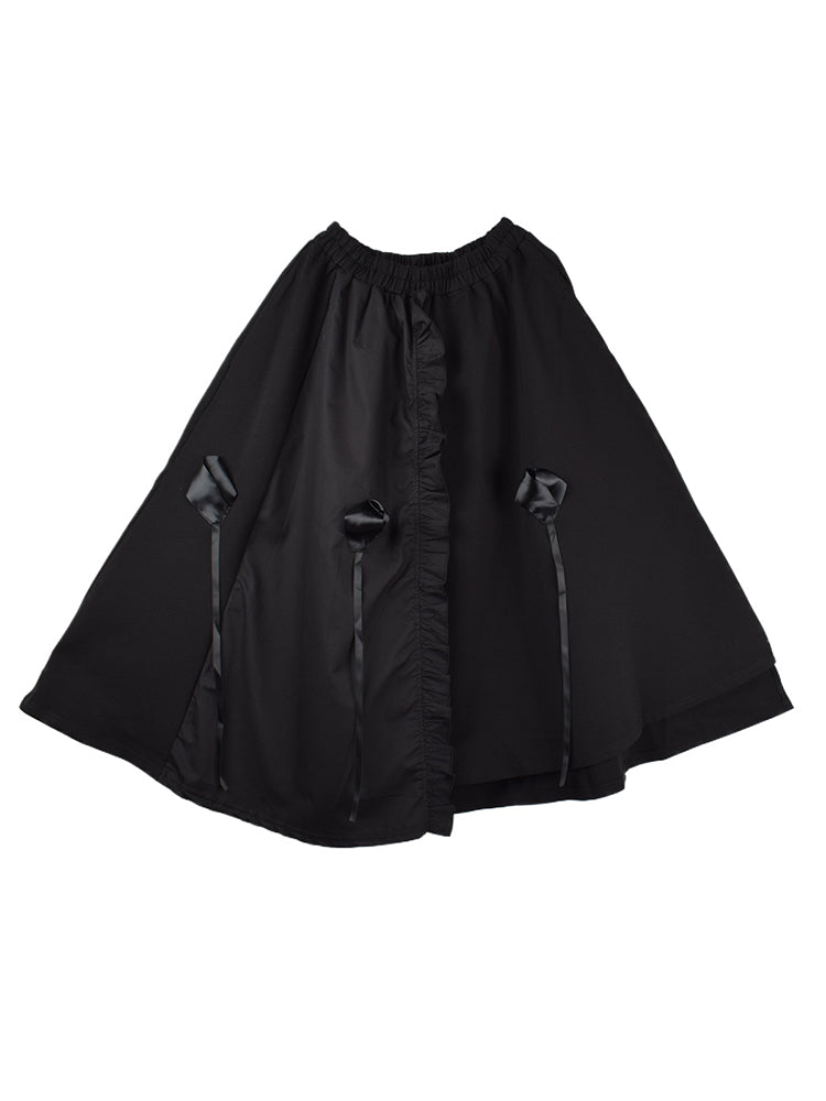 XITAO Fungus Skirts Black High Waist Three-dimensional Webbing Decorate Fashion All-match Casual New Arrival Women GWJ2715