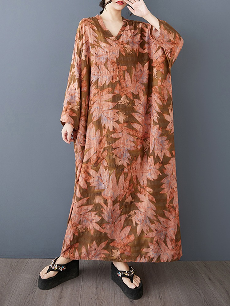 XITAO Pullover Print Full Sleeve A-line Dress Casual Loose Floral Personality Simple V-neck Spring Women Dress ZMY1036