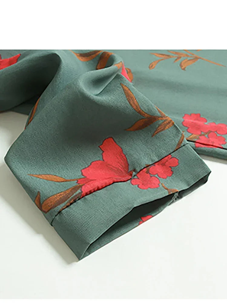 XITAO Europe Fashion New Women Spring Stand Collar Full Sleeve Loose Dress Female Print Bow Mid-calf Dress ZLL1512