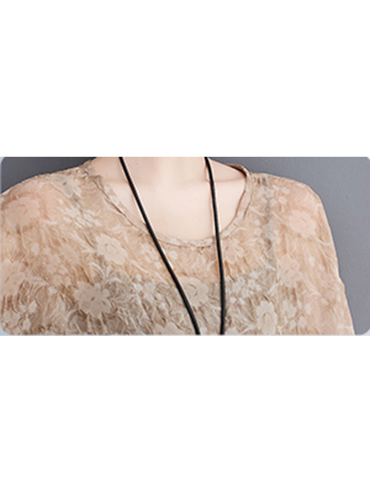 XITAO Jacquard O-neck T-shirt Casual Loose Fitting Full Sleeve Slimming Comfortable Pullover Solid Color Women T-shirt ZMY1127