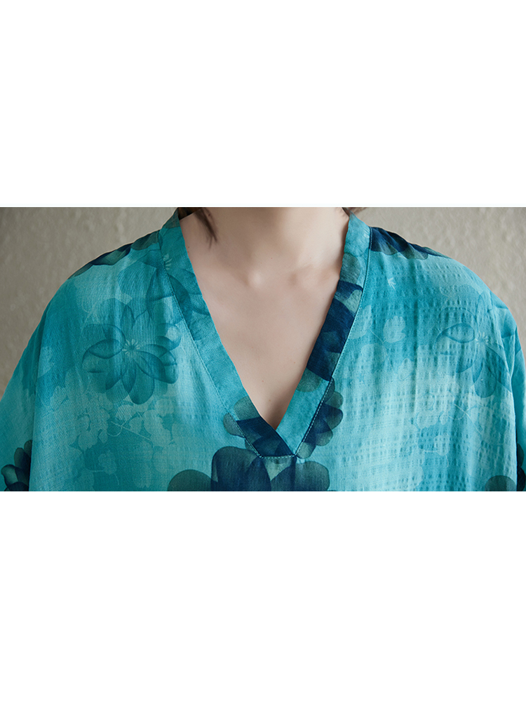 XITAO Print Batwing Sleeve Dress Loose Fitting Slimming Simple Personality A-line Pullover Women Dress ZMY1113