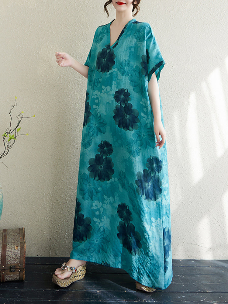 XITAO Print Batwing Sleeve Dress Loose Fitting Slimming Simple Personality A-line Pullover Women Dress ZMY1113