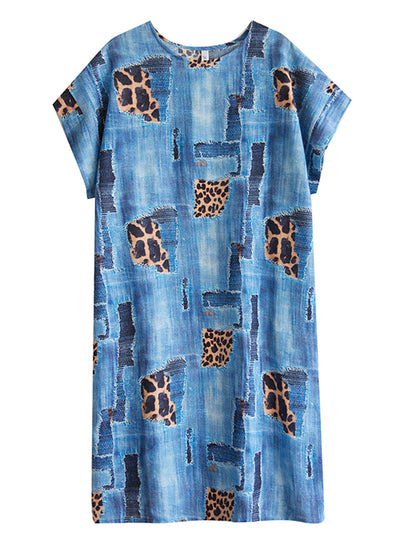 XITAO Print O-neck Short Sleeve Dress A-line Pullover Casual Loose Fitting Comfortable Summer Female Dress ZMY1120