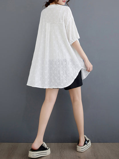 XITAO Asymmetric V-neck T-shirt Casual Short Sleeve Simple Solid Color Chinese Style All Match Summer Female T-shirt ZMY1101