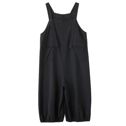XITAO Sleeveless Straps Jumpsuits Temperament A-line Pocket Patchwork Women Loose Solid Color Summer Slimming Jumpsuits ZMY1338