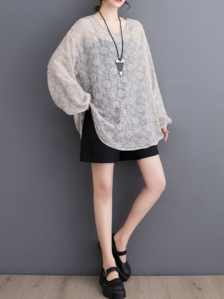 XITAO Jacquard O-neck T-shirt Casual Loose Fitting Full Sleeve Slimming Comfortable Pullover Solid Color Women T-shirt ZMY1127
