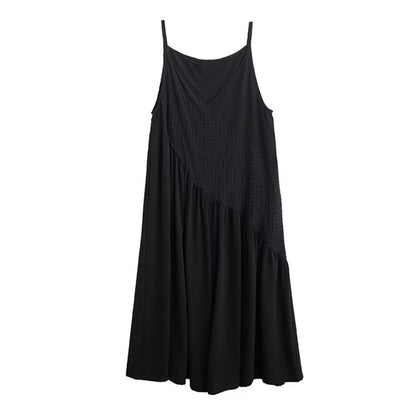 XITAO Irregular Patchwork Solid Color Jumpsuits Suspenders Casual Slimming Sleeveless V-neck Loose Summer Woman Jumpsuits ZMY1403