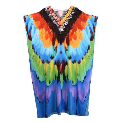 XITAO V-neck Ankle-length Dress Loose Casual Vintage Side Slit Bat Wing Sleeve Personality Pullover Summer Woman Dress GJ1187
