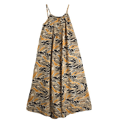 XITAO Sleeveless Print Slimming Jumpsuits Spaghetti Strap O-neck Loose Simple New Arrival Summer Woman Jumpsuits ZMY1228