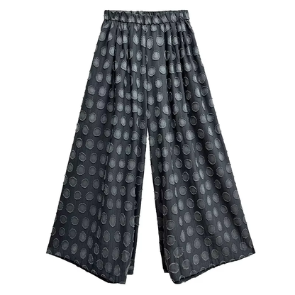 XITAO Dot Patchwork Contrast Color Print Pants Elastic Waist Pocket Loose Casual Match Personality Slimming Women Pants HQQ2515