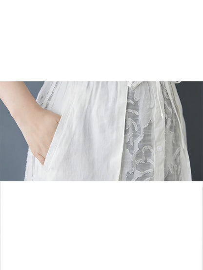 XITAO Patchwork Mesh Contrast Color Pant Casual Loose Wide Leg Fitting New Pocket Fashion Lace Spring Female Pant GYX1586