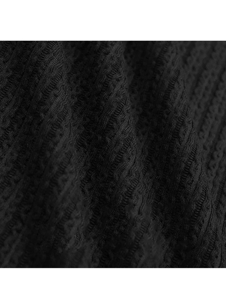 XITAO Solid Color Temperament Hollow Out Dress Loose Pullover Sliming Full Sleeve Mid-calf All Match Knitted Dress ZYY1022