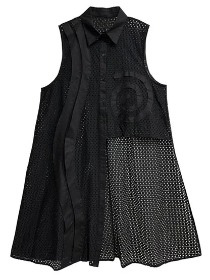 XITAO Asymmetric Sleeveless Female Shirt Personality Patchwork Single Breasted Women Summer Irregular All-match Top ZMY1188