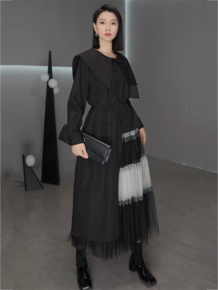 XITAO Patchwork Mesh A-line Skirt Casual Loose Fitting New Arrival Elastic Waist Fashion Personality Summer Women Skirt ZMY1143