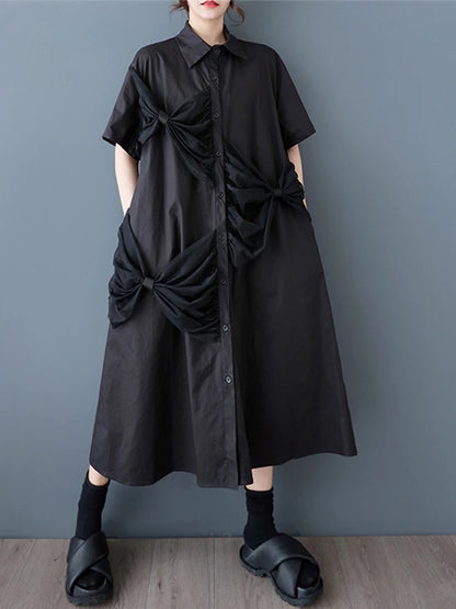 XITAO Patchwork Mesh Single Breasted Dress Turn-down Collar Half Sleeve Leisure New Arrival Sweet Simple Women Dress GYX1565