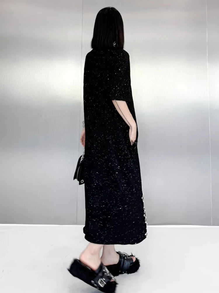 XITAO Asymmetrical Embroidered Flares Short Sleeve Dress Casual A-line Loose Fitting Fashion New Summer Women Dress ZMY1191