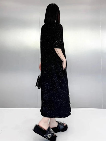 XITAO Asymmetrical Embroidered Flares Short Sleeve Dress Casual A-line Loose Fitting Fashion New Summer Women Dress ZMY1191