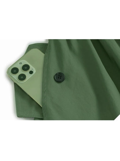 XITAO Pocket Pleated Drawstring Skirts Solid Color Button A-line Loose Casual Personality Slimming Summer Woman Skirts ZMY1301