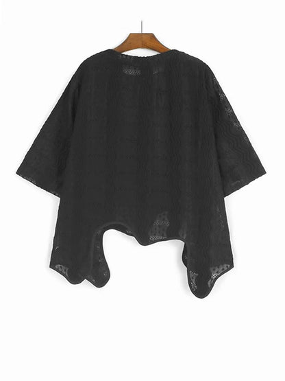 XITAO Loose Asymmetric Female T-shirt Solid Color Casual All-match Women Slimming Temperament Summer O-neck Trend Top HQQ2487