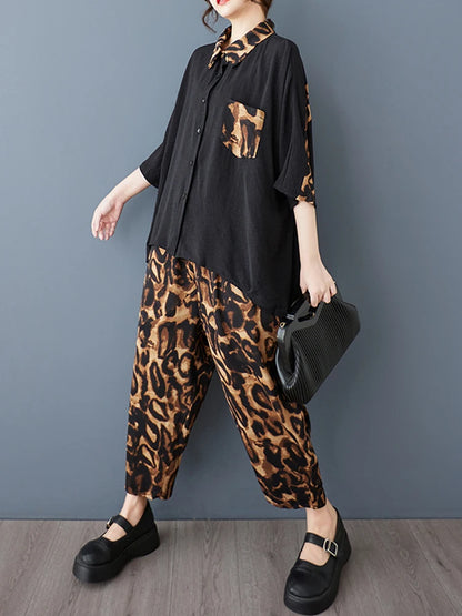 XITAO Patchwork Pocket Lapel Matching Set Casual Three Quarter Sleeve Turn-down Collar New Arrival Hong Kong Pant Set GYX1570