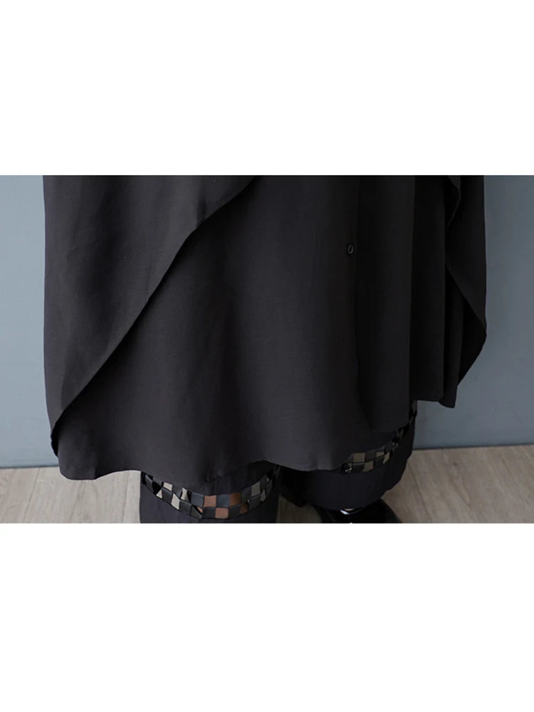 XITAO Patchwork Single Breasted Lapel Dress Casual Solid Color Sleeveless Fashion Loose Fitting Sweet Spring Women Dress GYX1530