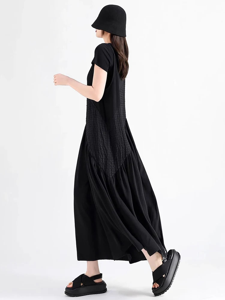 XITAO Irregular V-neck Loose Jumpsuits Casual Solid Color Patchwork Slim Women Simple Trend Match Sleeveless Jumpsuits HQQ2498